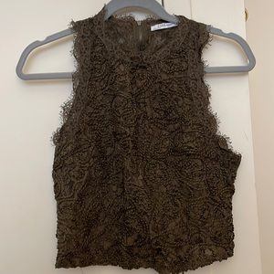 Olive Green Detailed Top